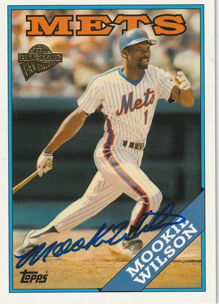 MOOKIE WILSON NEW YORK METS  SIGNED 2004 TOPPS ALL TIME FAN-FAVORITES CARD #53