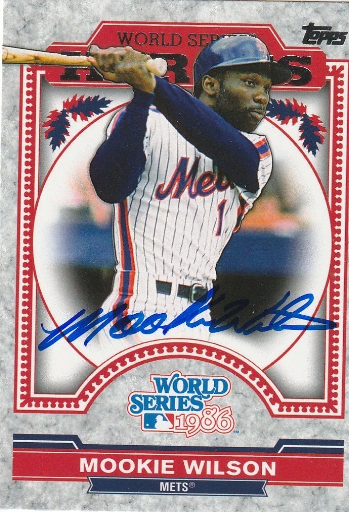 MOOKIE WILSON NEW YORK METS  SIGNED 2014 TOPPS UPDATE WS HEROES CARD #MSH-MW