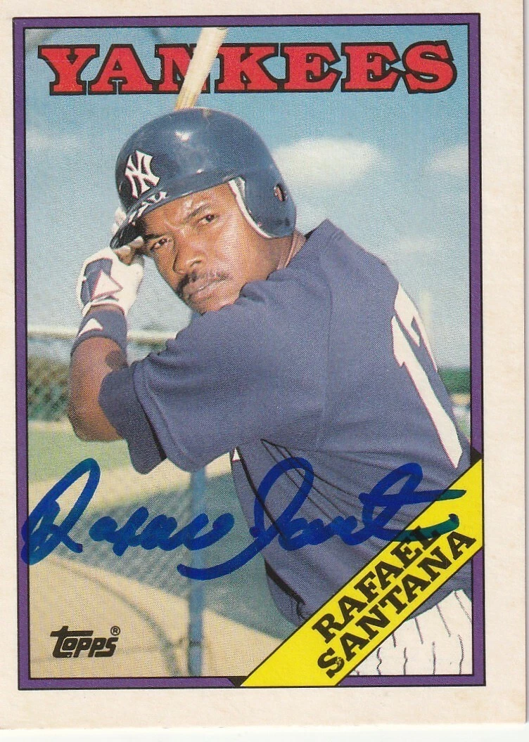 RAFAEL SANTANA NEW YORK YANKEES  SIGNED 1988 TOPPS TRADED CARD #101T
