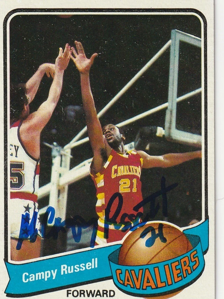 CAMPY RUSSELL CLEVELAND CAVALIERS  SIGNED 1979 TOPPS CARD #56