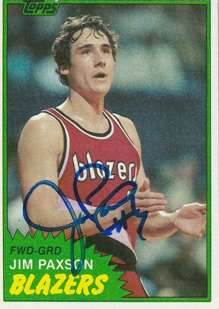JIM PAXSON PORTLAND TRAIL BLAZERS SIGNED 1981 TOPPS CARD #87