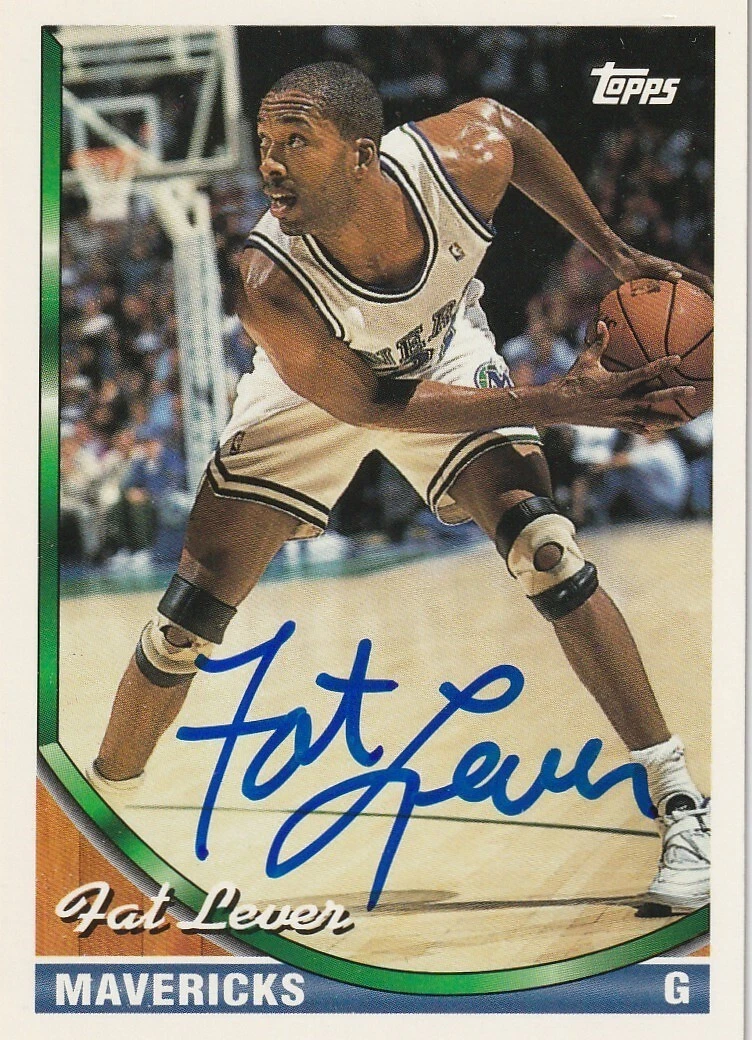 LAFAYETTE FAT LEVER  DALLAS MAVERICKS  SIGNED 1993 TOPPS CARD #327