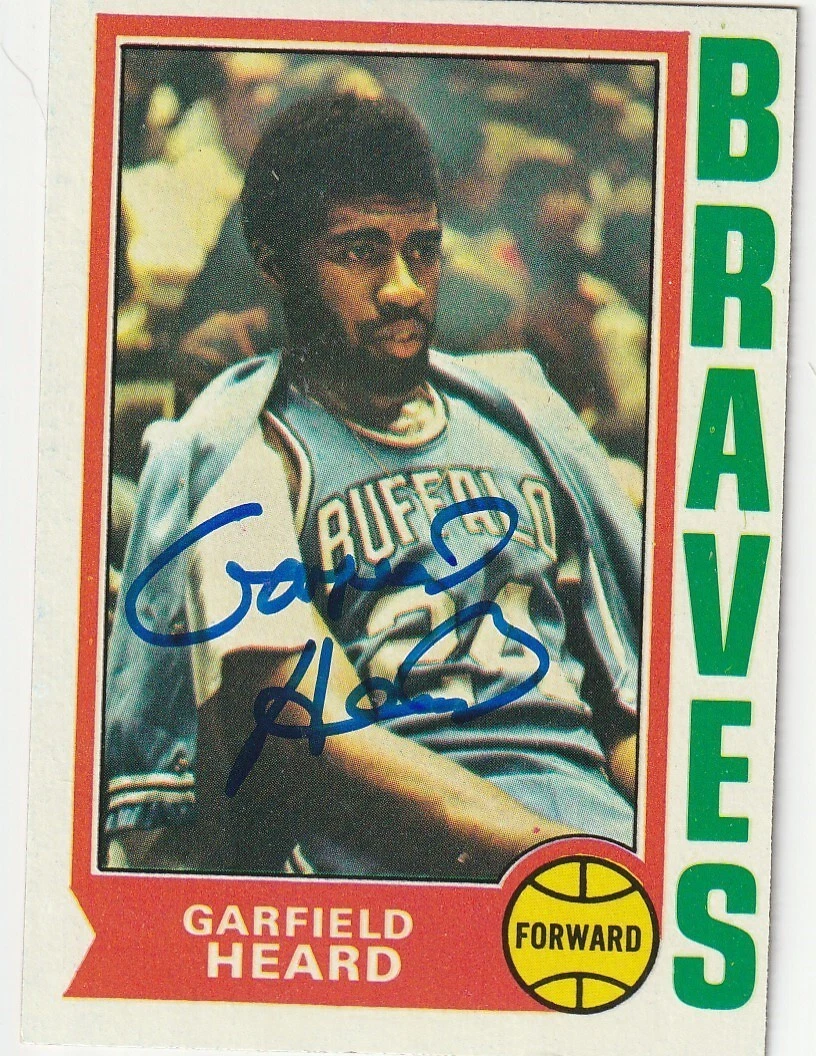 GARFIELD HEARD BUFFALO BRAVES  SIGNED 1974 TOPPS CARD #44