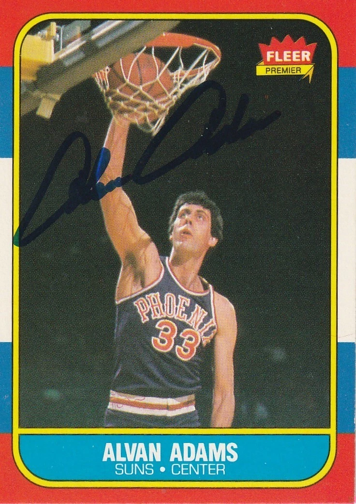 ALVAN ADAMS PHOENIX SUNS SIGNED 1986 FLEER CARD #2