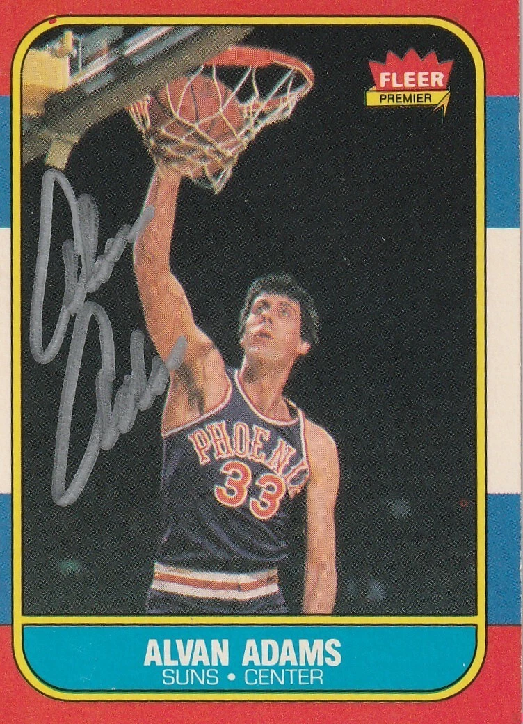 ALVAN ADAMS PHOENIX SUNS SIGNED 1986 FLEER CARD #2