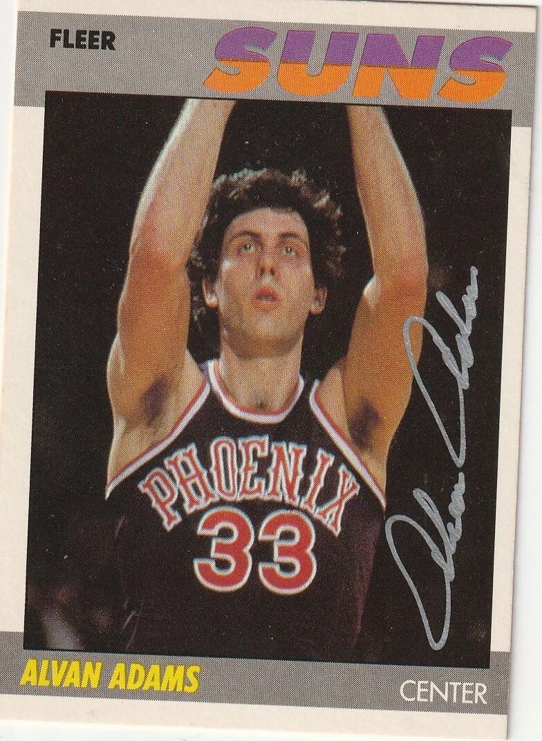 ALVAN ADAMS PHOENIX SUNS SIGNED 1987 FLEER CARD #2