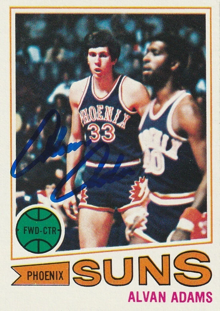 ALVAN ADAMS PHOENIX SUNS SIGNED 1977 TOPPS CARD #95