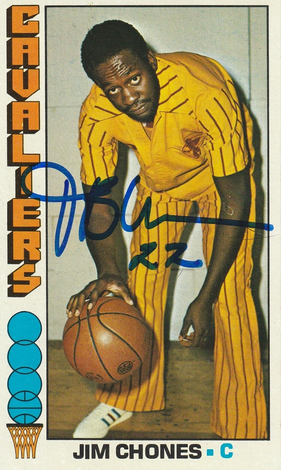 JIM CHONES CLEVELAND CAVALIERS  SIGNED 1976 TOPPS CARD #97