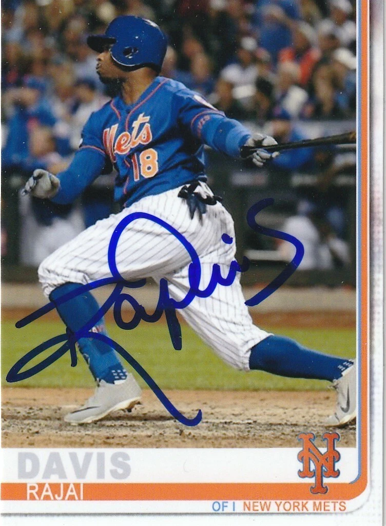 RAJAI DAVIS  NEW YORK METS  SIGNED 2019 STYLE CUSTOM CARD
