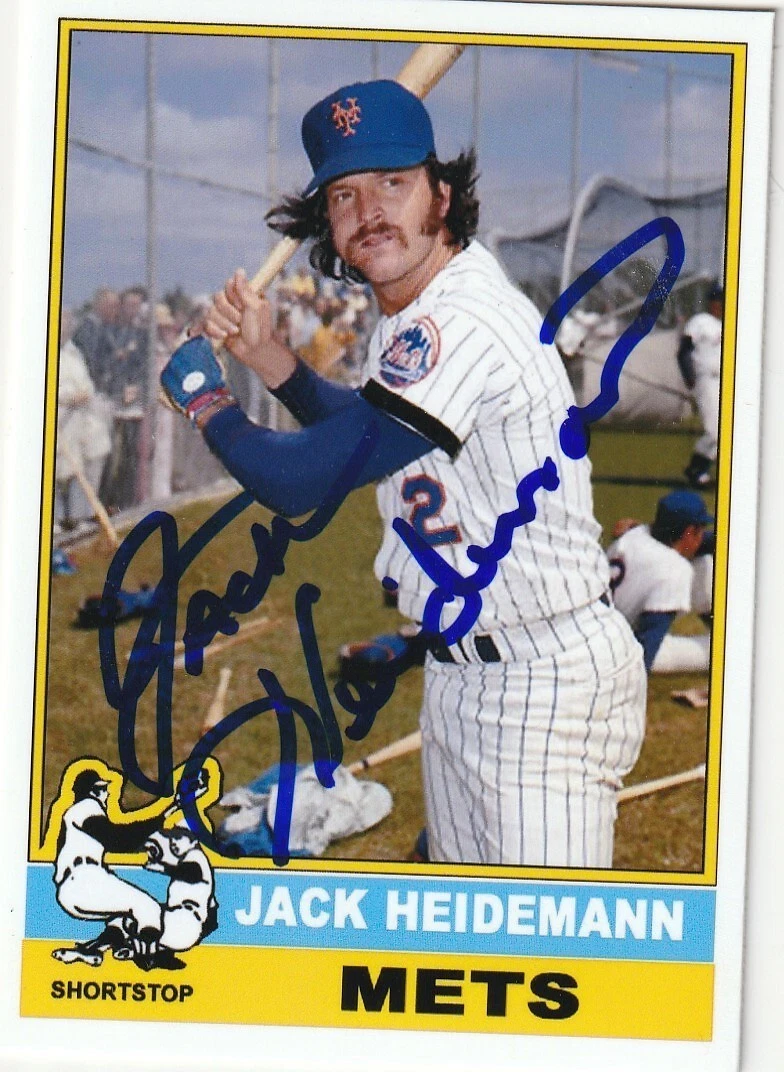 JACK HEIDEMANN  NEW YORK METS  SIGNED 1976 STYLE CUSTOM CARD