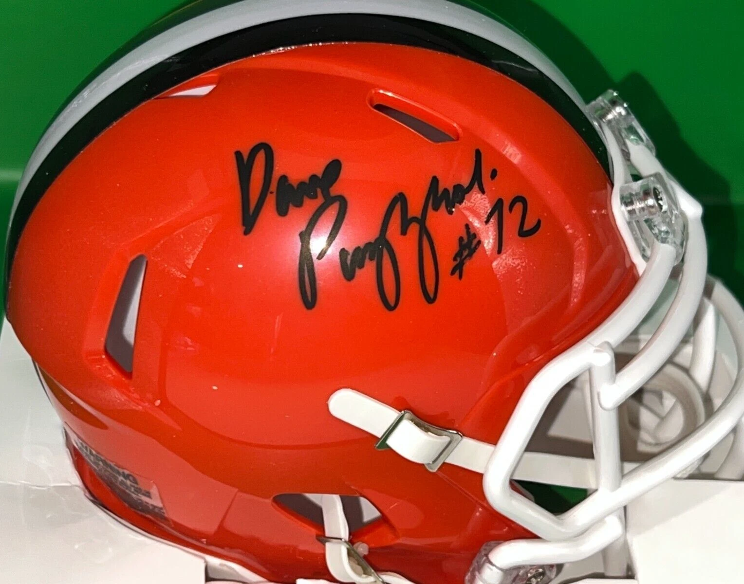 DAVE PUZZUOLI  CLEVELAND BROWNS   SIGNED RIDDELL MINI HELMET
