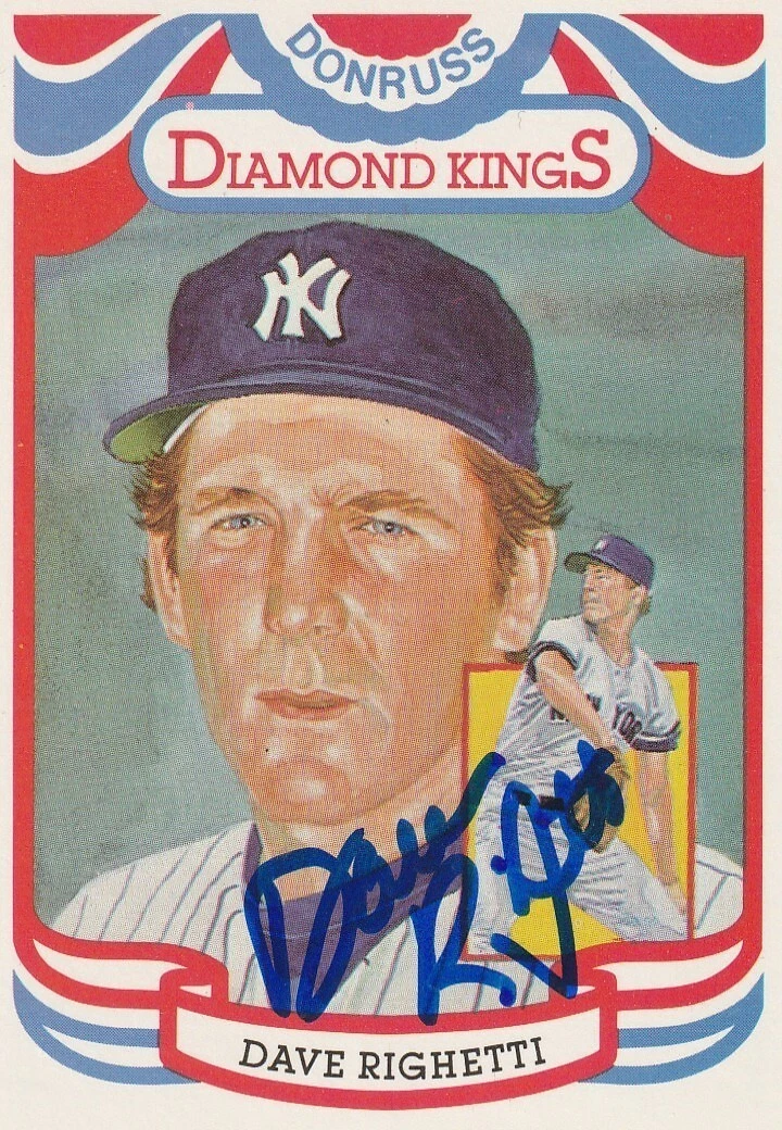 DAVE RIGHETTI NEW YORK YANKEES  SIGNED 1984 DONRUSS DIAMOND KING CARD #10
