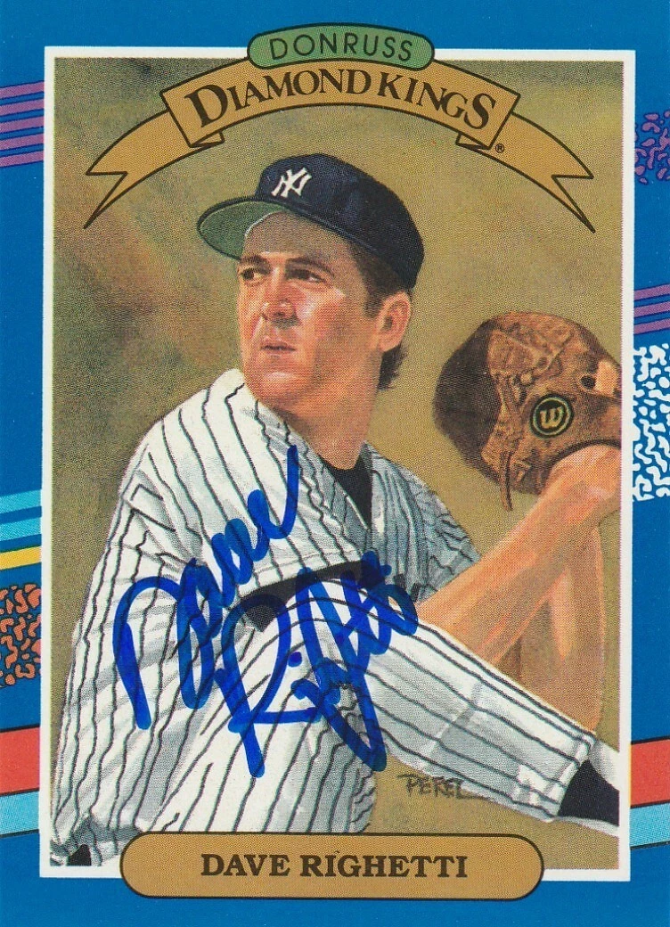 DAVE RIGHETTI NEW YORK YANKEES  SIGNED 1991 DONRUSS DIAMOND KING CARD #21