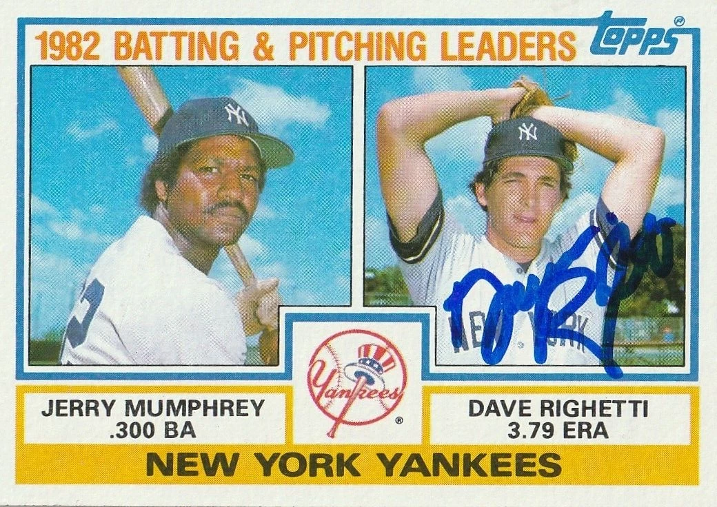 DAVE RIGHETTI NEW YORK YANKEES  SIGNED 1983 TOPPS CARD #81