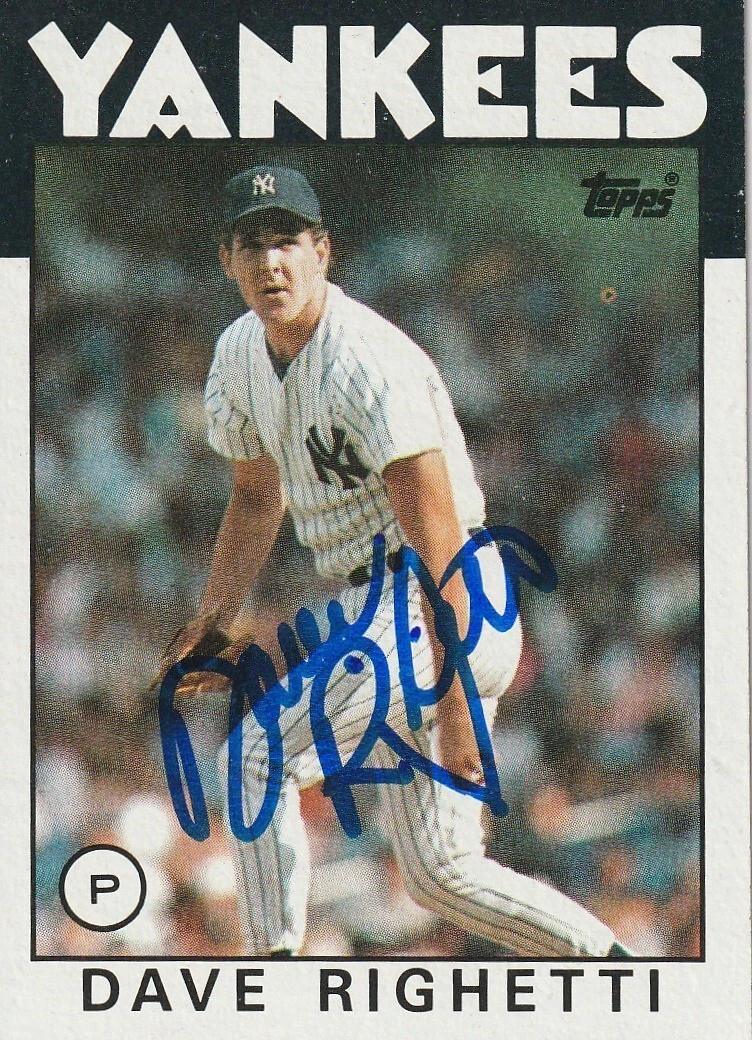 DAVE RIGHETTI NEW YORK YANKEES  SIGNED 1986 TOPPS CARD #560