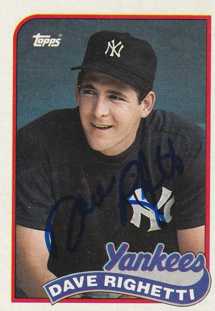 DAVE RIGHETTI NEW YORK YANKEES  SIGNED 1989 TOPPS CARD #335