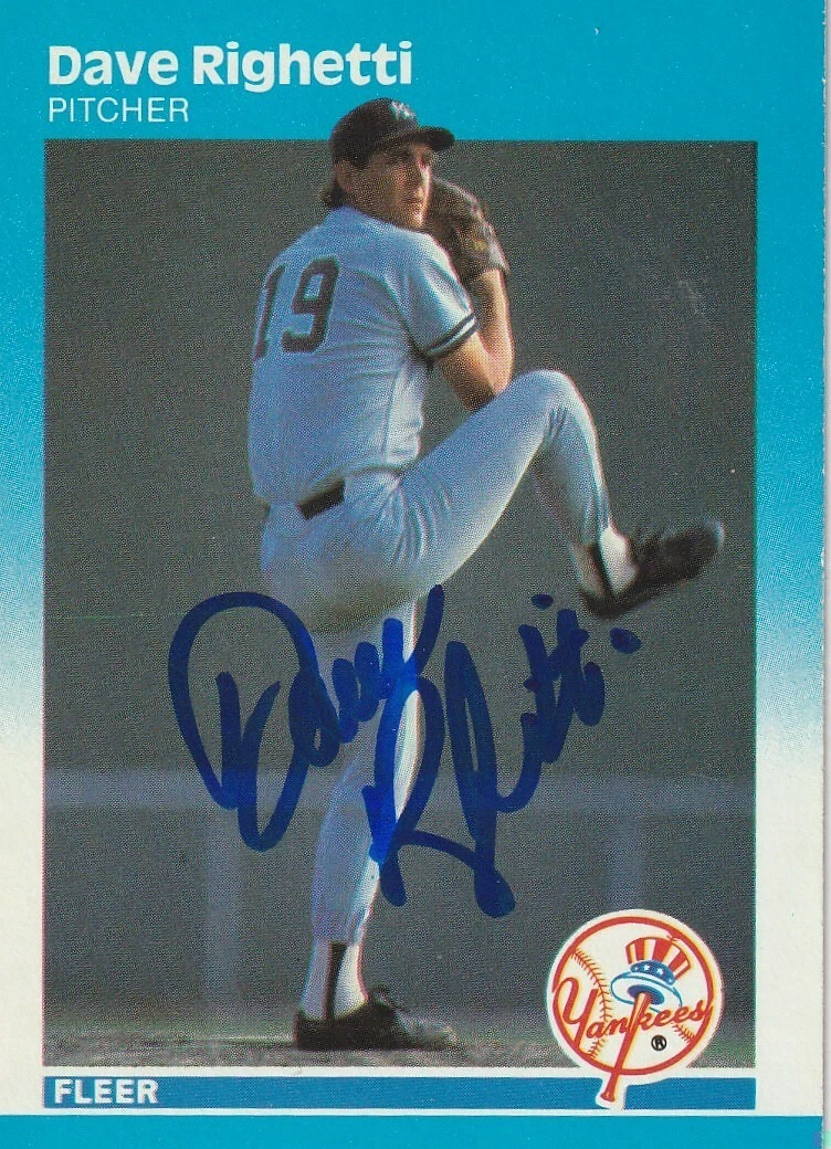 DAVE RIGHETTI NEW YORK YANKEES  SIGNED 1987 FLEER CARD #111