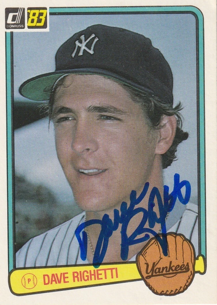 DAVE RIGHETTI NEW YORK YANKEES  SIGNED 1983 DONRUSS CARD #199