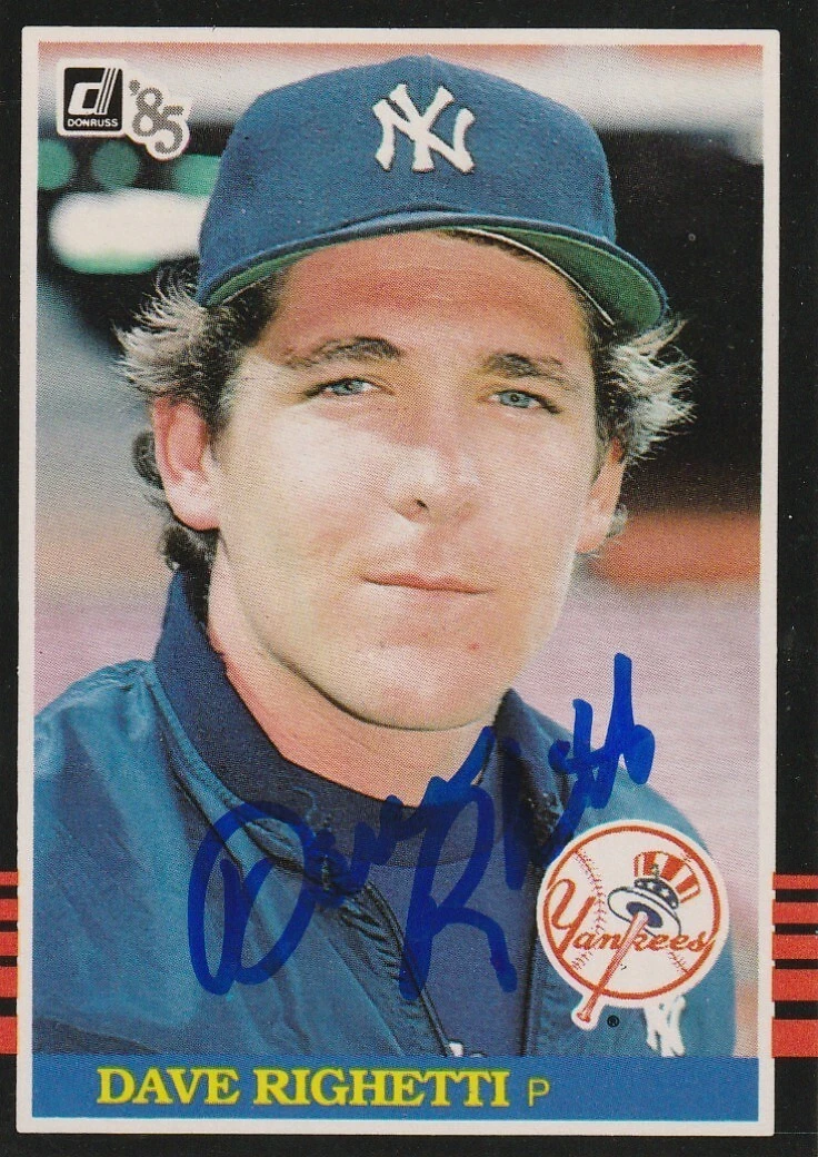 DAVE RIGHETTI NEW YORK YANKEES  SIGNED 1985 DONRUSS CARD #336