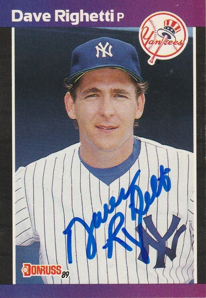 DAVE RIGHETTI NEW YORK YANKEES  SIGNED 1989 DONRUSS CARD #78