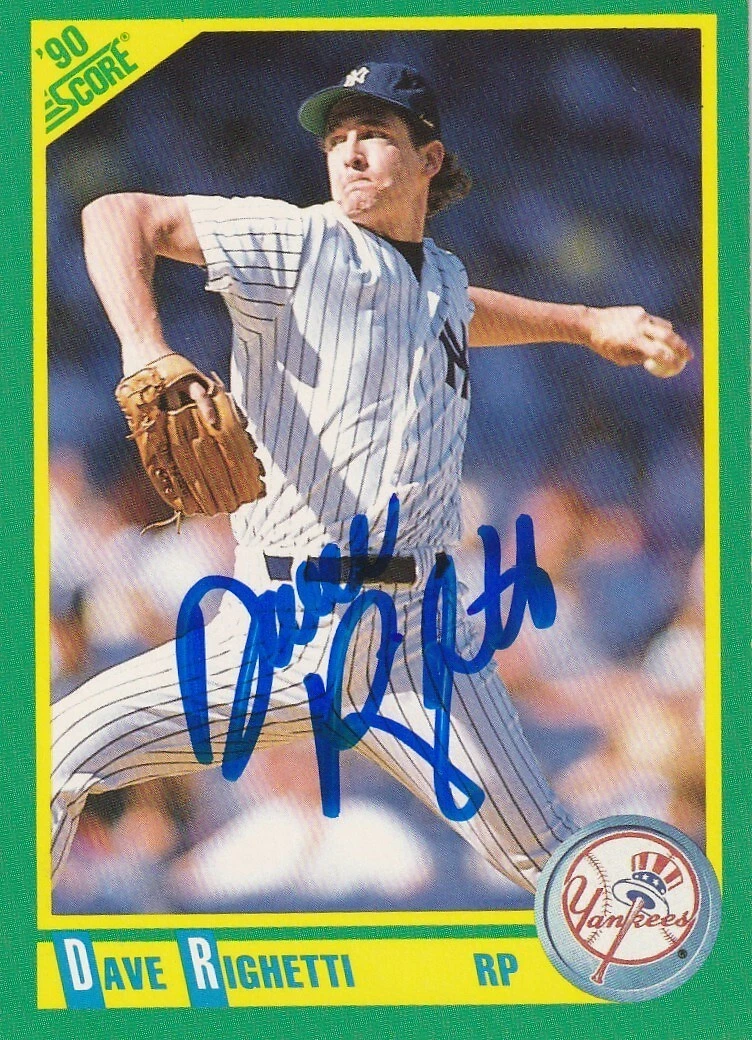 DAVE RIGHETTI NEW YORK YANKEES  SIGNED 1990 SCORE CARD #194