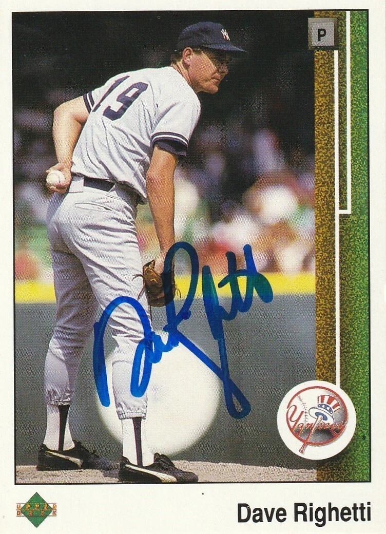 DAVE RIGHETTI NEW YORK YANKEES  SIGNED 1989 UPPER DECK CARD #59