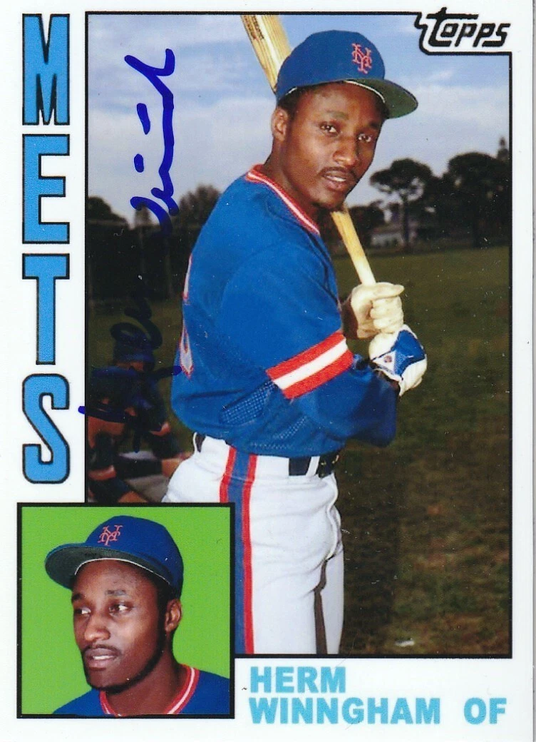 HERM WINNINGHAM  NEW YORK METS  SIGNED 1984 STYLE CUSTOM CARD