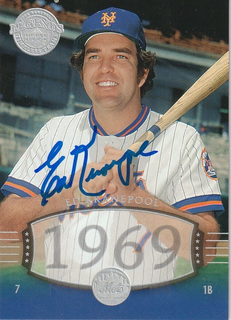 ED KRANEPOOL NEW YORK METS SIGNED 2004 UPPER DECK LEGENDS CARD #57