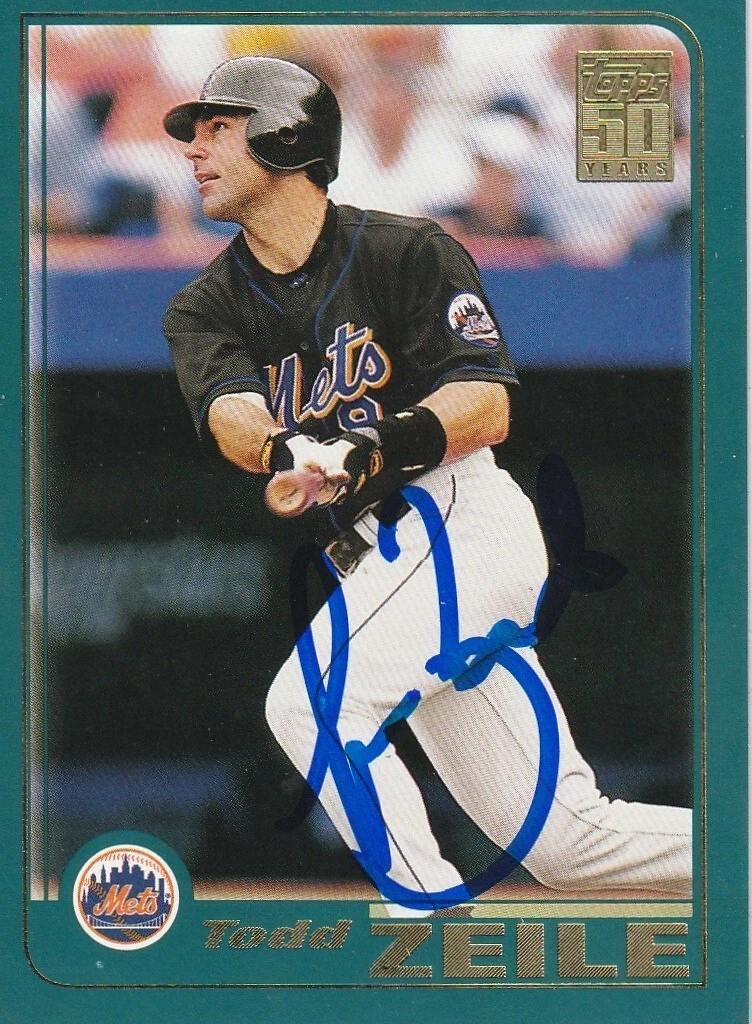 TODD ZEILE NEW YORK METS SIGNED 2001 TOPPS CARD #493