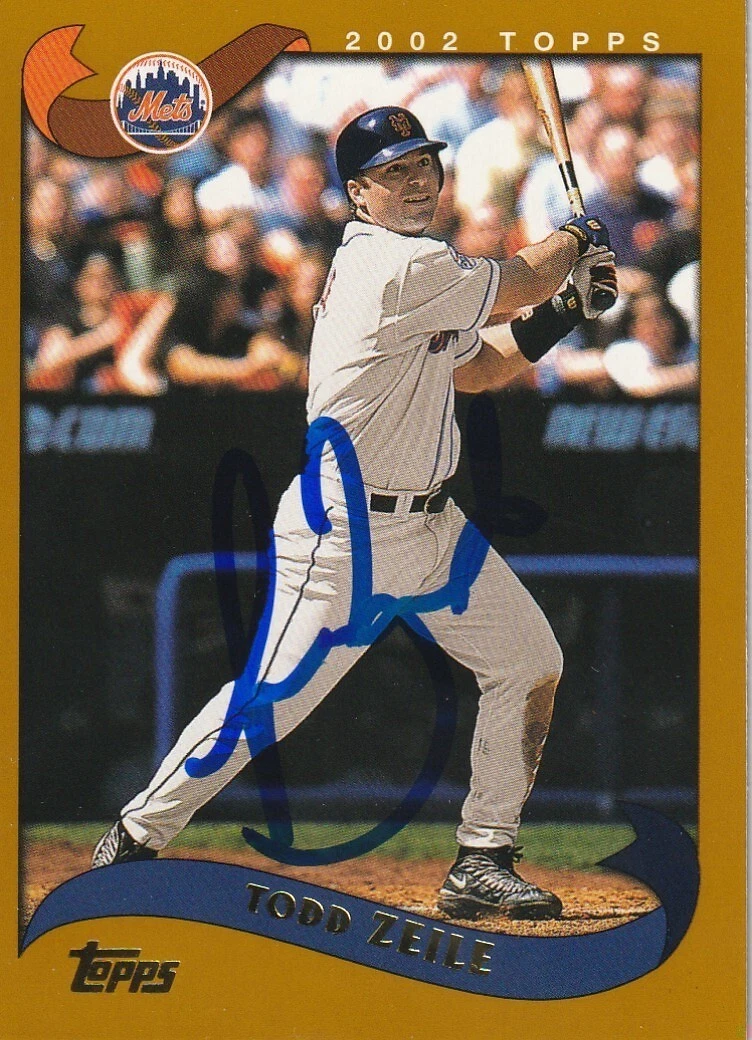 TODD ZEILE NEW YORK METS SIGNED 2002 TOPPS CARD #84