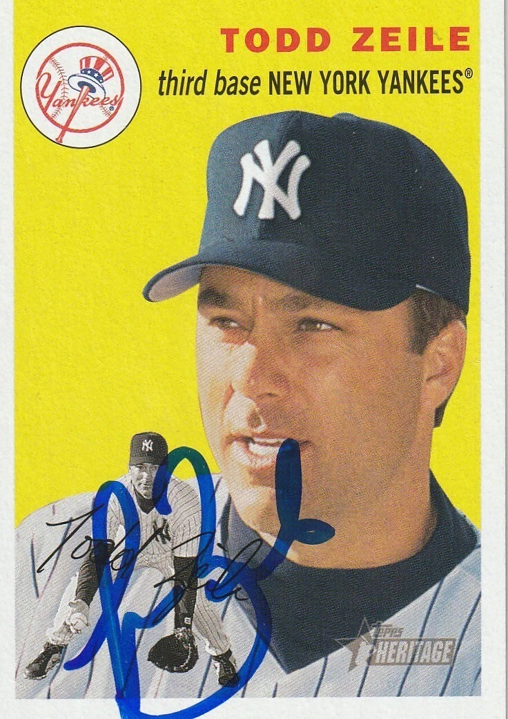 TODD ZEILE NEW YORK YANKEES SIGNED 2003 TOPPS HERITAGE CARD #189
