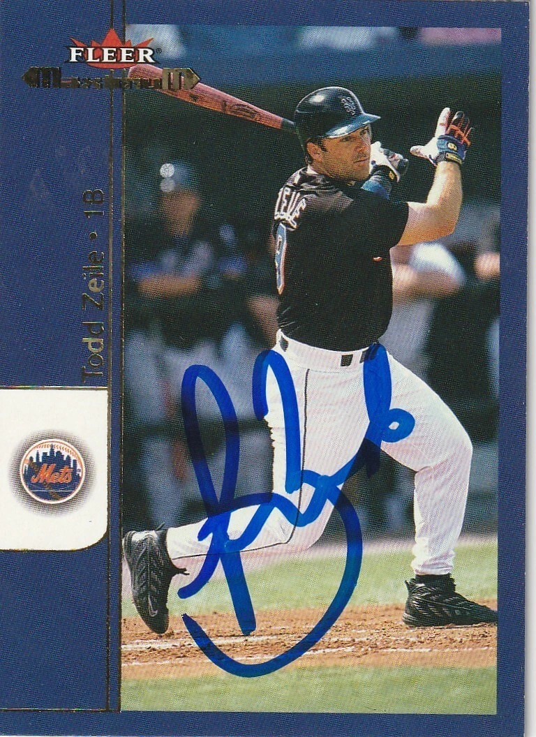 TODD ZEILE NEW YORK METS SIGNED 2002 FLEER MAXIMUM CARD #99
