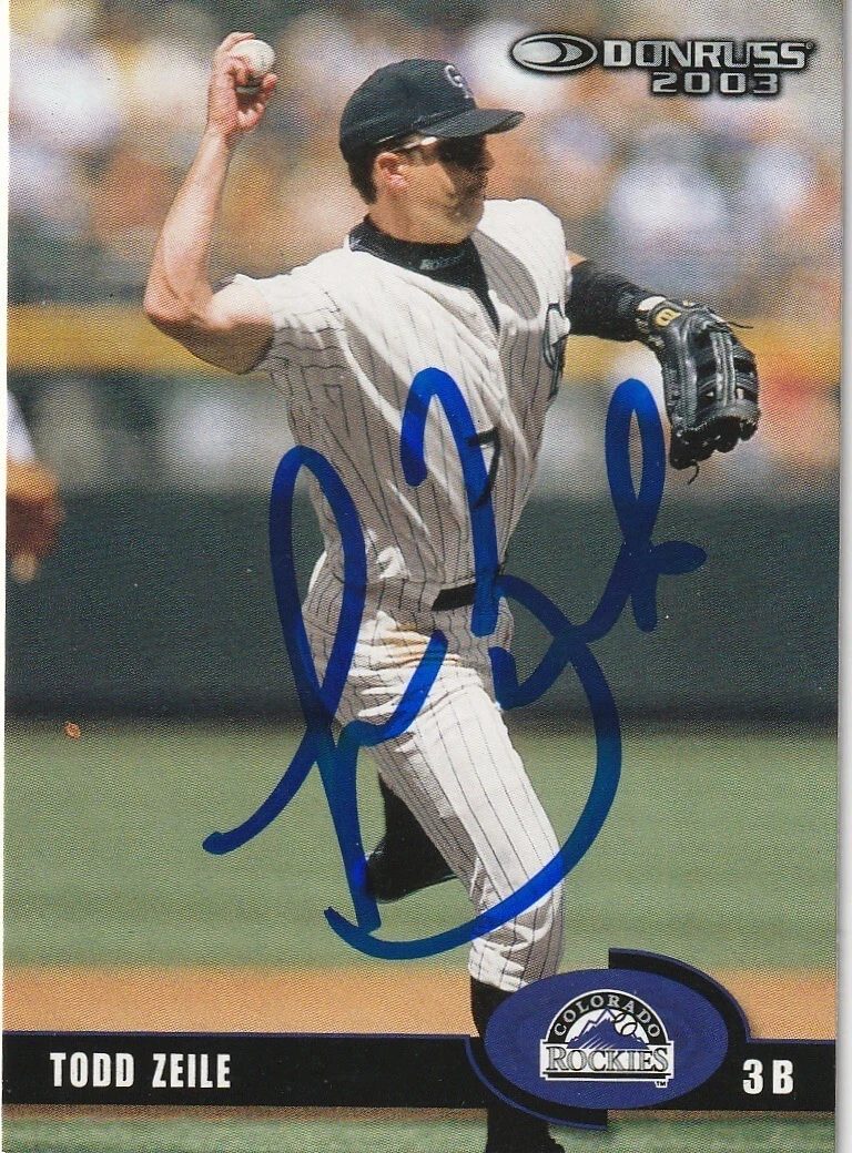 TODD ZEILE COLORADO ROCKIES SIGNED 2003 DONRUSS CARD #277