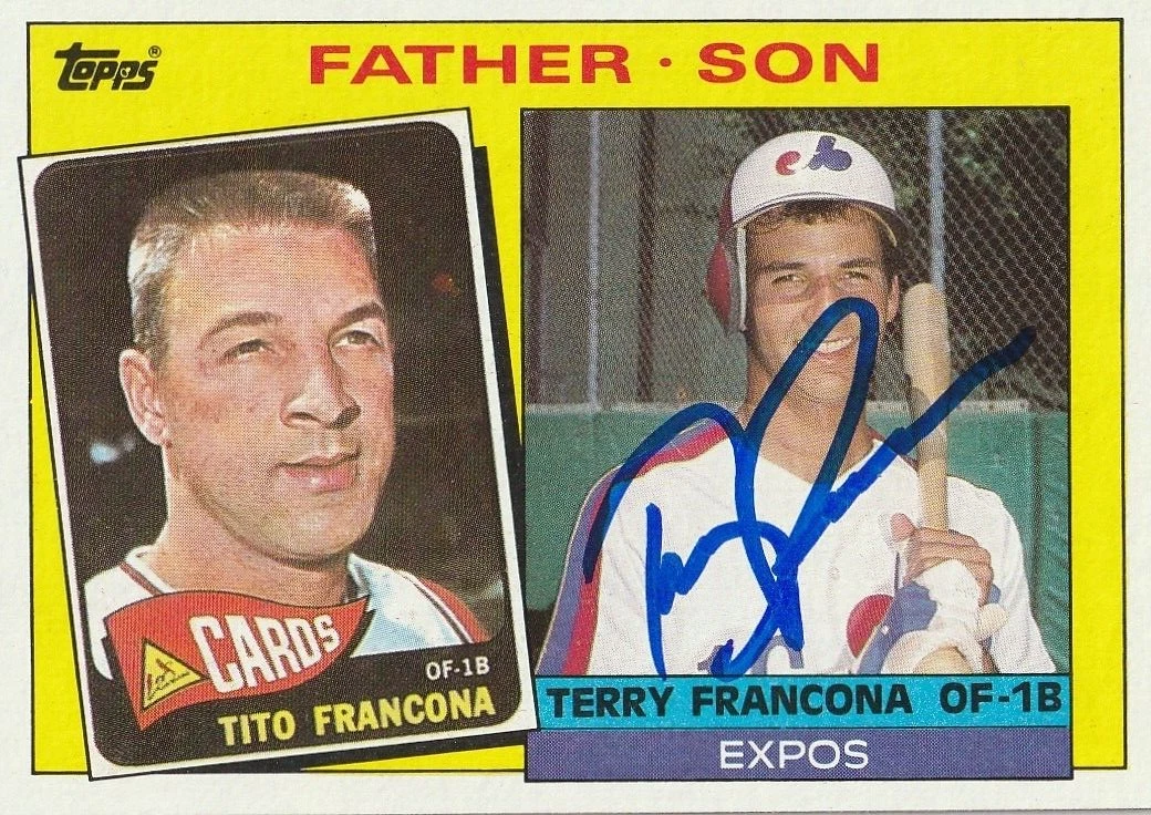 TERRY FRANCONA MONTREAL EXPOS SIGNED 1985 TOPPS CARD #134