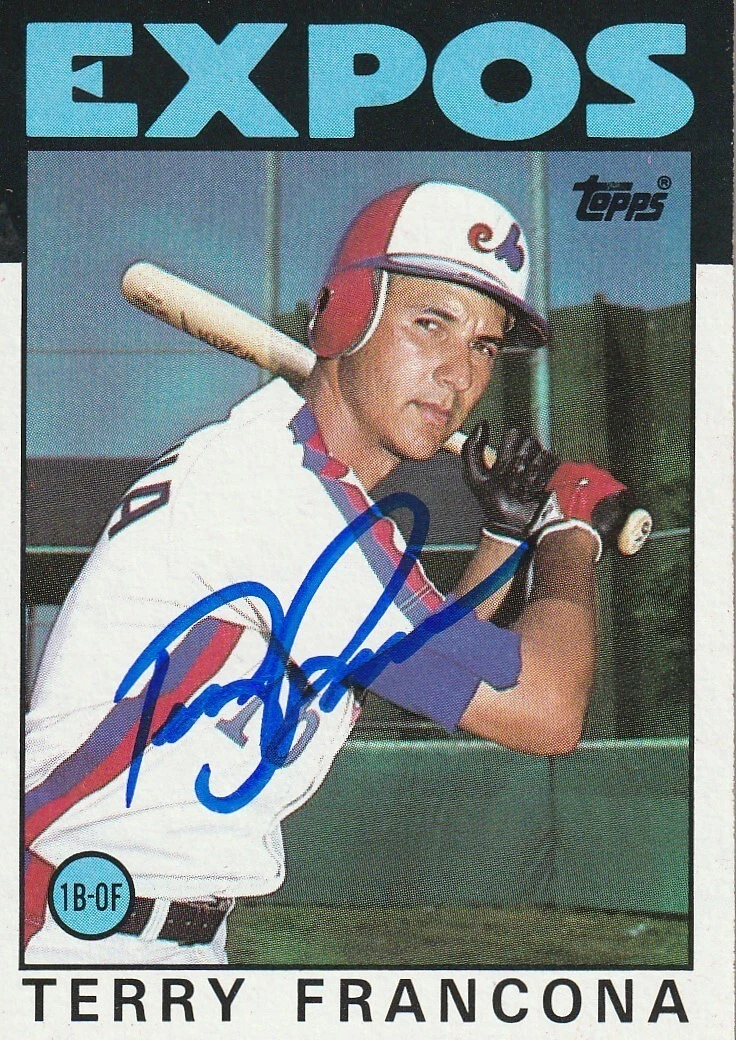TERRY FRANCONA MONTREAL EXPOS  SIGNED 1986 TOPPS CARD #374