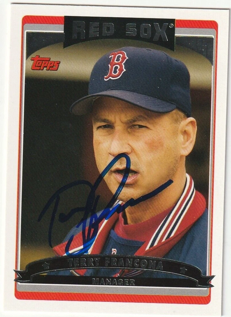 TERRY FRANCONA BOSTON RED SOX  SIGNED 2006 TOPPS CARD #595