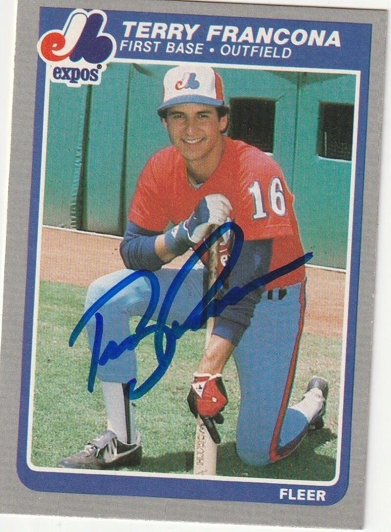 TERRY FRANCONA MONTREAL EXPOS  SIGNED 1985 FLEER CARD #398