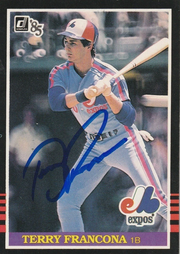 TERRY FRANCONA MONTREAL EXPOS  SIGNED 1985 DONRUSS CARD #132