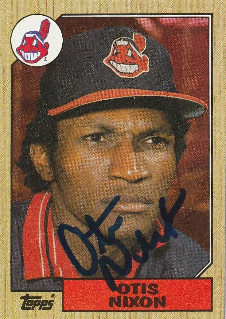 OTIS NIXON CLEVELAND INDIANS  SIGNED 1987 TOPPS CARD #486