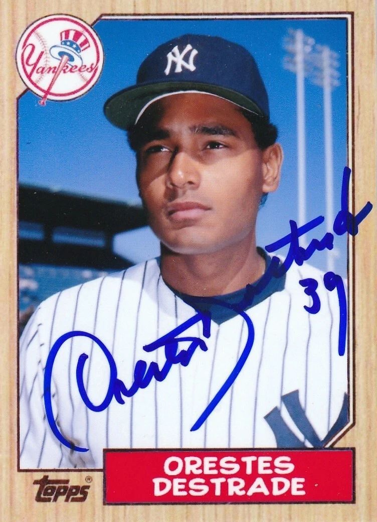 ORESTES DESTRADE NEW YORK YANKEES SIGNED 1987 STYLE CUSTOM CARD
