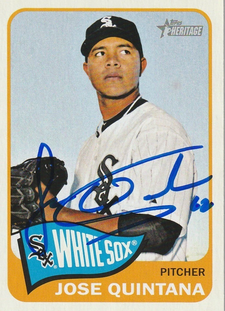 JOSE QUINTANA CHICAGO WHITE SOX  SIGNED 2014 TOPPS HERITAGE CARD #178