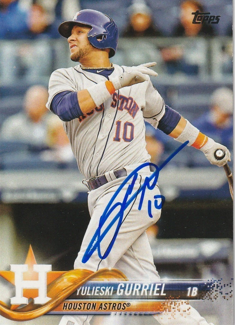 YULIESKI GURRIEL HOUSTON ASTROS SIGNED 2018 TOPPS CARD #311