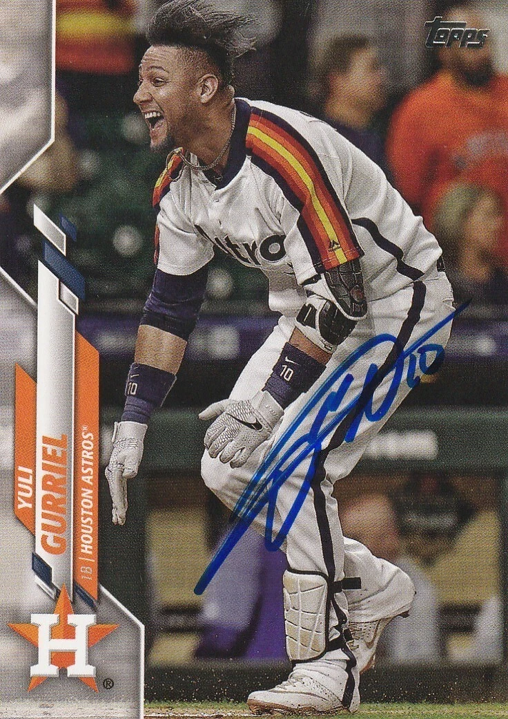YULIESKI GURRIEL HOUSTON ASTROS SIGNED 2020 TOPPS CARD #289