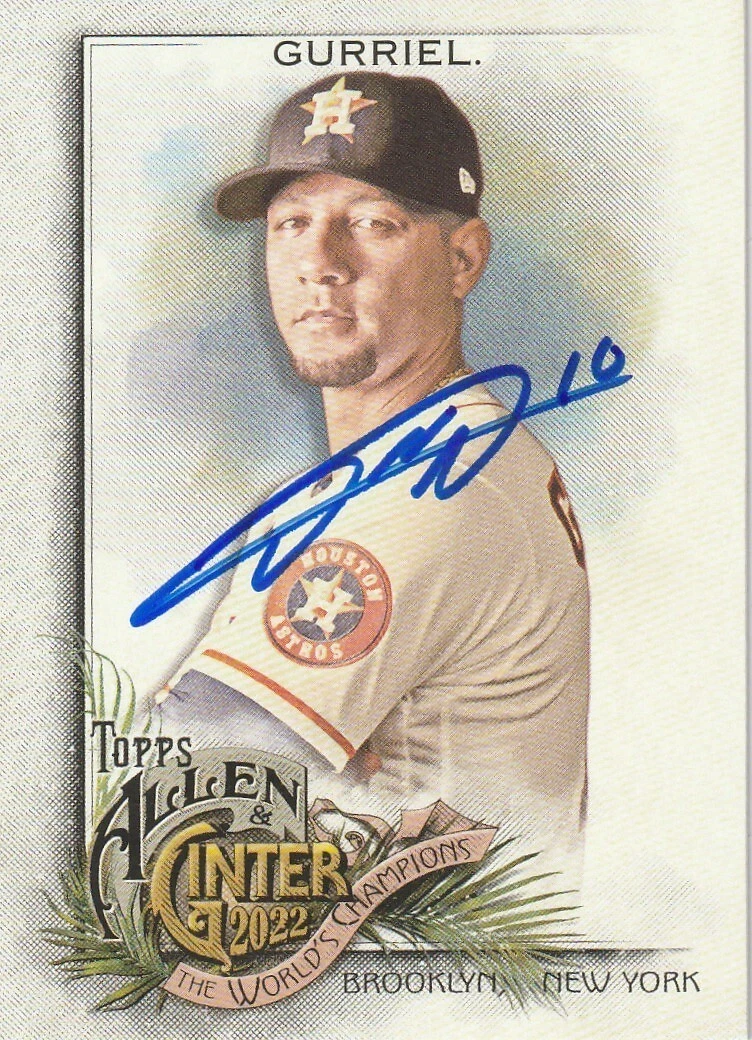 YULIESKI GURRIEL HOUSTON ASTROS SIGNED 2022 ALLEN & GINTER CARD #103