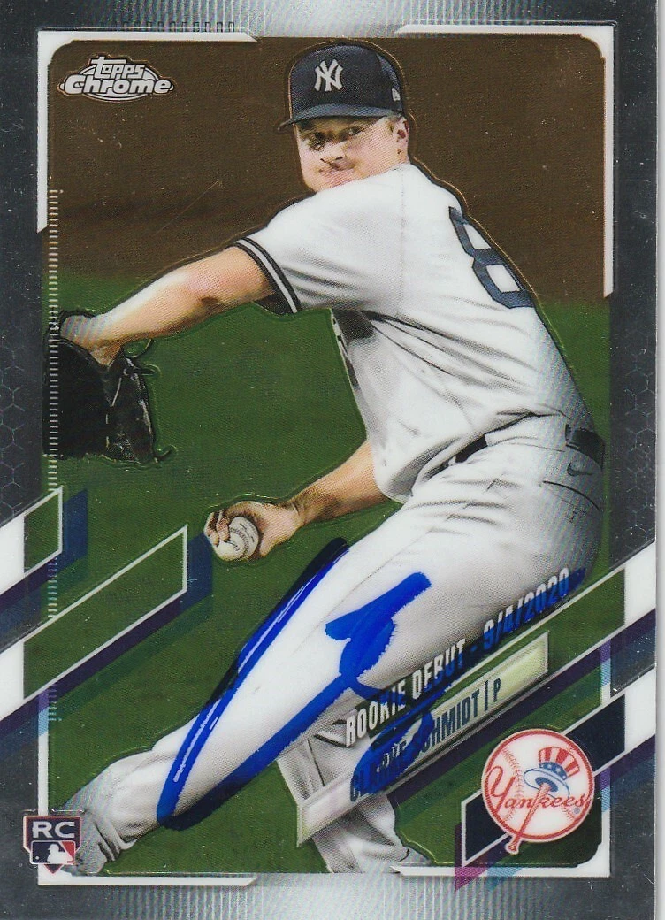 CLARKE SCHMIDT NEW YORK YANKEES SIGNED 2021 TOPPS CHROME UPDATE CARD #USC81