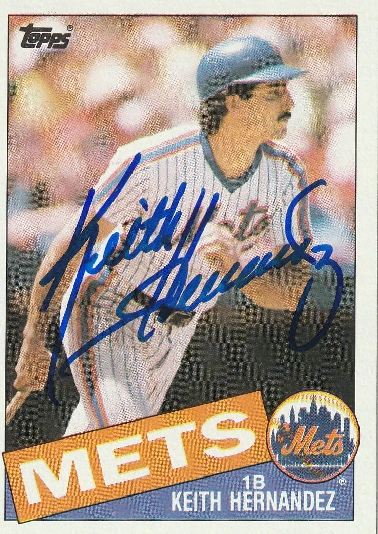 KEITH HERNANDEZ NEW YORK METS  SIGNED 1985 TOPPS CARD #80