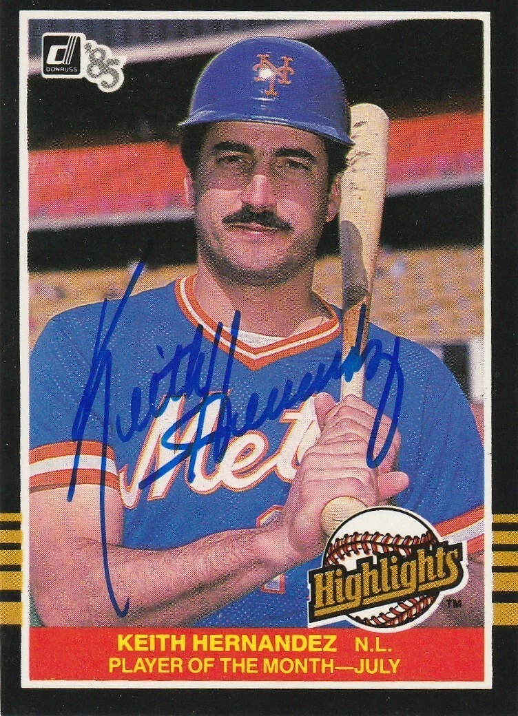 KEITH HERNANDEZ NEW YORK METS  SIGNED 1985 DONRUSS HIGHLIGHTS CARD #27