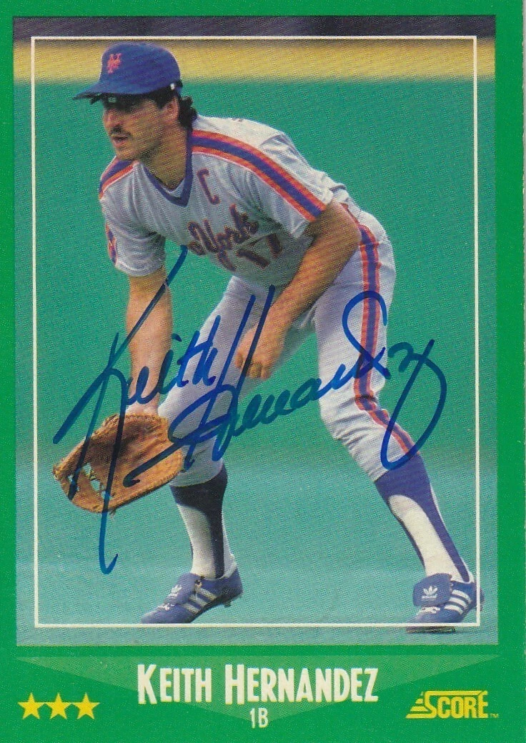 KEITH HERNANDEZ NEW YORK METS  SIGNED 1988 SCORE CARD #400