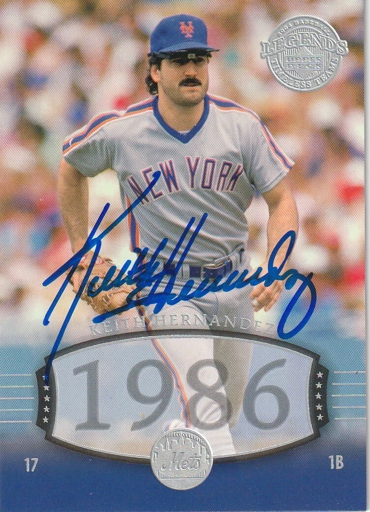 KEITH HERNANDEZ NEW YORK METS SIGNED 2004 UPPER DECK LEGENDS CARD #259