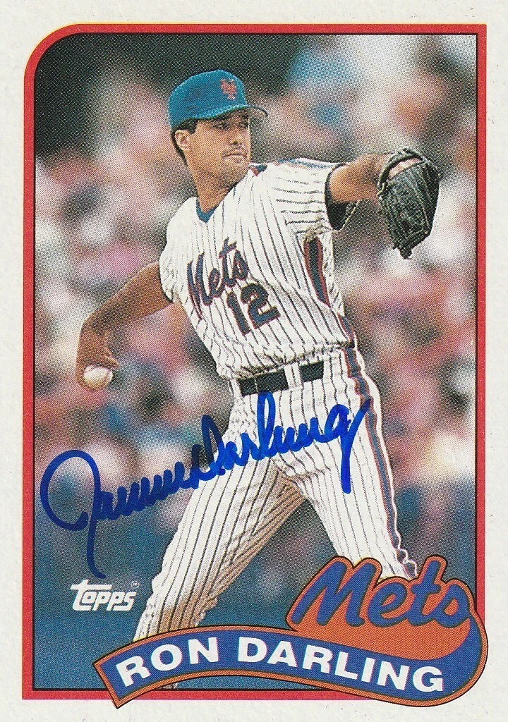 RON DARLING NEW YORK METS  SIGNED 1989 TOPPS CARD #105